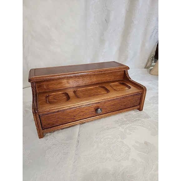 Unbranded Other - Solid Oak Men's Dresser Desk Valet Storage Decor 11" X 6.5" X 4.5"